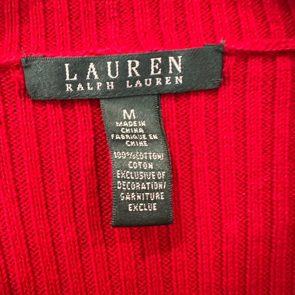 Ralph Lauren Red Cardigan with Dramatic Collar - Picture 6 of 8